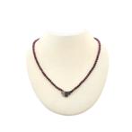 Glaskralen collier met gouden hanger (Ketting), Ophalen of Verzenden, Gebruikt, Overige kleuren, Goud