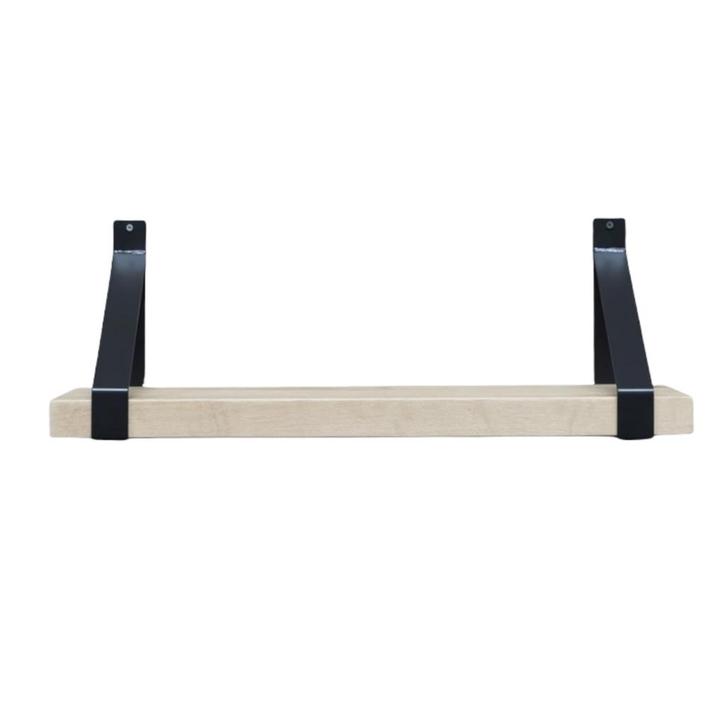Houten wandplank - 4cm dik eiken - Stalen hoekbeugels, Huis en Inrichting, Woonaccessoires | Wandplanken en Boekenplanken, Nieuw