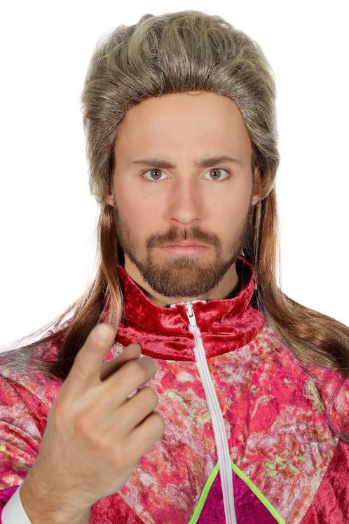 Jaren 80 Pruik Aso Lang Bruin/Blond, Hobby en Vrije tijd, Feestartikelen, Nieuw, Verzenden