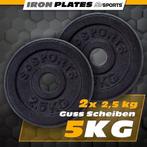 Halterschijven - Halter gewichten - 30 mm - 2x2.5 kg - Gieti, Verzenden, Nieuw