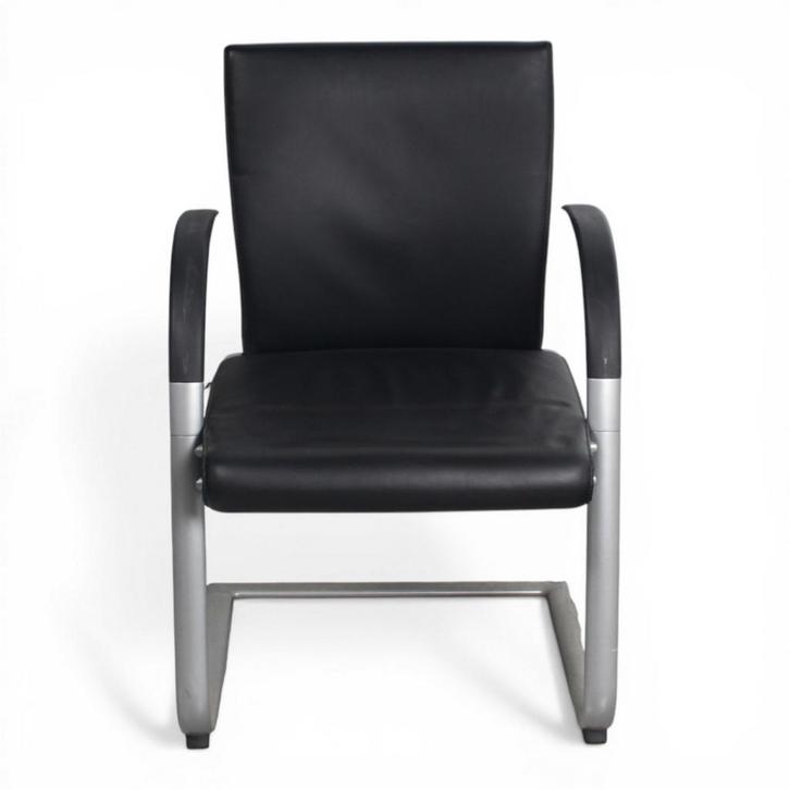 Ahrend 350 vergaderstoel, lederen bekleding, zwart-alu, Zakelijke goederen, Kantoor en Winkelinrichting | Kantoormeubilair en Inrichting