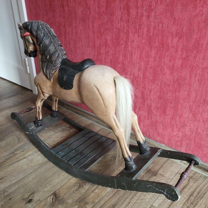 Hobbelpaard - Antique Style Rocking Horse On Bow Rocker, Antiek en Kunst, Antiek | Speelgoed