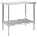 vidaXL Keukenwerktafel 100x60x85 cm roestvrij staal, Verzenden