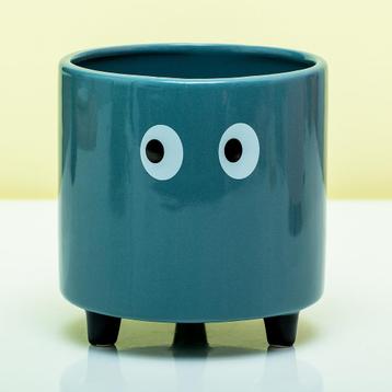 Bloempot met ogen - Blauw beschikbaar voor biedingen