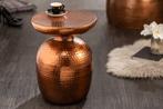 Handgemaakte bijzettafel ORIENT 40cm koper metaal gehamerd, Huis en Inrichting, Tafels | Sidetables, Ophalen of Verzenden, Nieuw