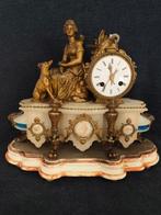 Figurale pendule - Albast, Brons - 1900-1910, Antiek en Kunst, Antiek | Klokken
