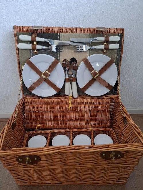 Picknickmand - Keramiek, Leder, Metaal, Rattan -, Antiek en Kunst, Curiosa en Brocante