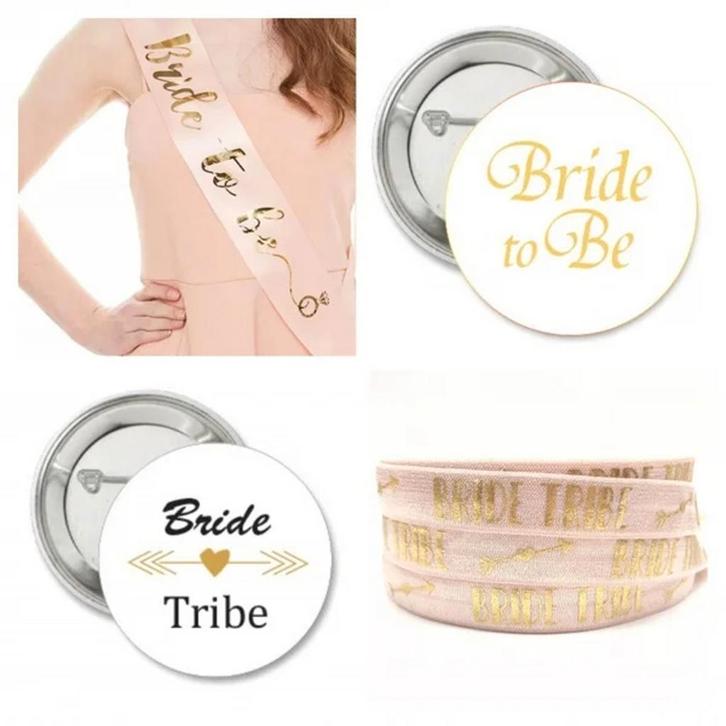 14-delige vrijgezellenfeest set Bride Tribe met rosé goud en, Kleding | Dames, Trouwkleding en Trouwaccessoires, Overige kleuren