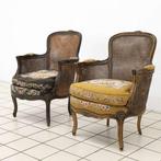 Paar Louis XV-stijl Fauteuils met Rotan en Bloemenmotief Pet, Ophalen of Verzenden, Nieuw