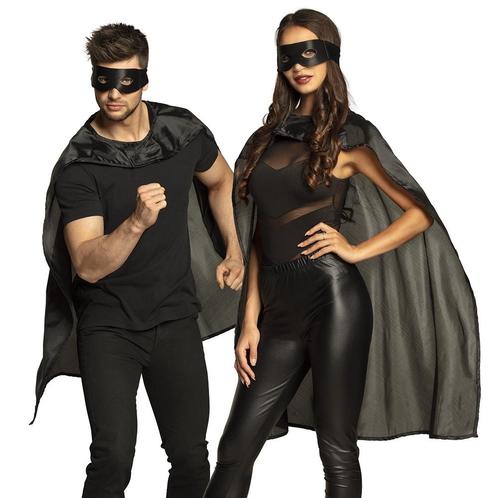 Zwarte Kostuum Set Held 2 delig, Kleding | Heren, Carnavalskleding en Feestkleding, Nieuw, Verzenden