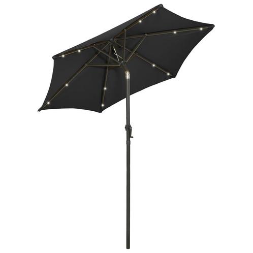 Luxe Parasol met LED-verlichting 200x211cm incl zxonnepan..., Tuin en Terras, Parasols, Nieuw, Verzenden