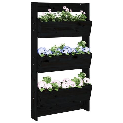 vidaXL Plantenbak wandmontage 3-laags 60x18,5x110 cm, Tuin en Terras, Bloembakken en Plantenbakken, Nieuw, Hout, Verzenden