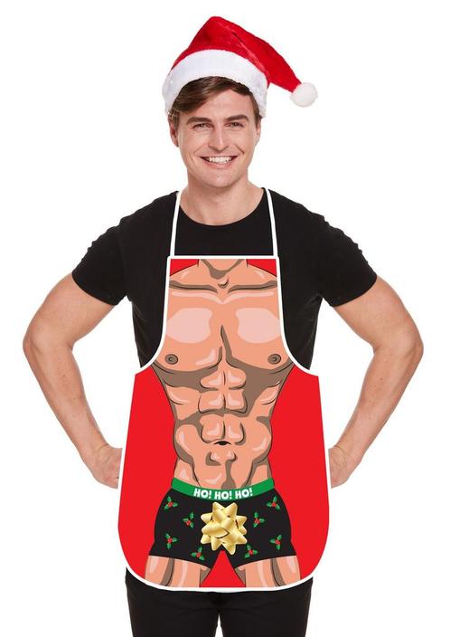 Sexy kerst schort man, Hobby en Vrije tijd, Feestartikelen, Feestartikel, Nieuw, Verzenden