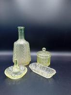 Scailmont - Kaptafelset (4) - Glas - Uranium toiletset, Antiek en Kunst, Antiek | Glas en Kristal