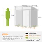 TRUUSK Metalen Tuinhuis 1,9m² - 195x122x182cm - Met Funderin, Verzenden, Nieuw