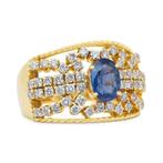 Ring - 18 karaat Geel goud - 2.83ct. tw. Saffier - Diamant -, Nieuw
