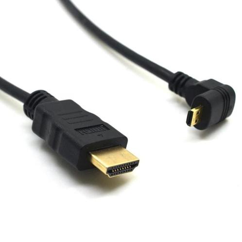 Micro HDMI - HDMI kabel - 90° haaks naar beneden -, Audio, Tv en Foto, Overige Audio, Tv en Foto, Ophalen of Verzenden