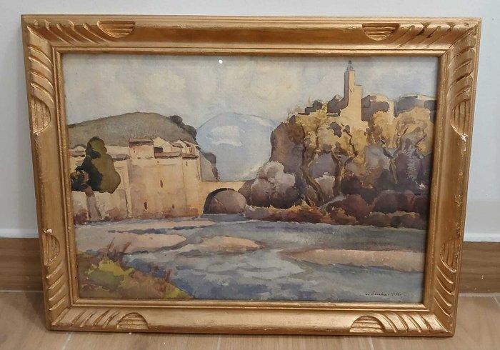 Europese school (XX) - La fortaleza - NO RESERVE, Antiek en Kunst, Kunst | Schilderijen | Klassiek
