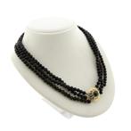 Antieke glaskralen collier met gouden slot (Schakelarmband), Sieraden, Tassen en Uiterlijk, Kettingen, Ophalen of Verzenden, Gebruikt