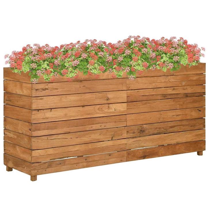 vidaXL Plantenbak verhoogd 150x40x72 cm gerecycled teakhout, Tuin en Terras, Bloembakken en Plantenbakken, 100 cm of meer, Nieuw