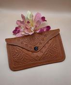 Handgemaakte Marokkaanse leren platte portemonnee -, Nieuw