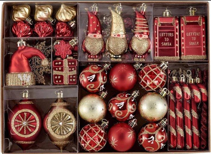 Kerstballen (100) - Glas - Luxe vintage kerstballen, Diversen, Kerst