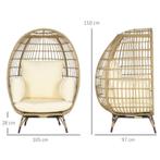 TRUUSK Rotanlook Rieten Stoel - Zachte Zitkussens - Aluminiu, Verzenden, Nieuw