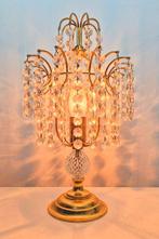 Tafellamp - Kristal Vintage Lamp - 35 cm - Kristal, Messing, Nieuw