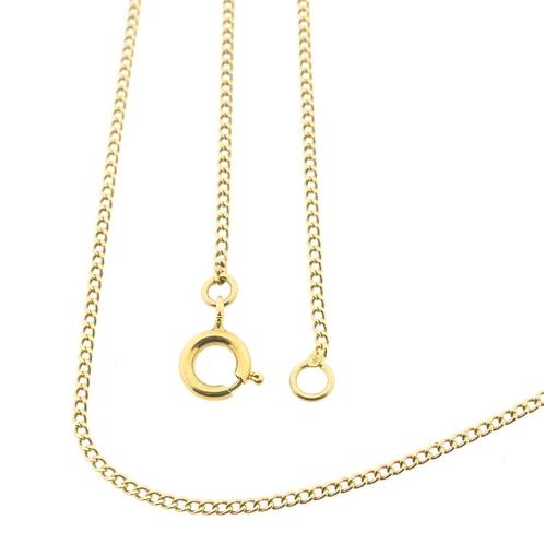 Gouden gourmet schakel ketting | 51 cm (unisex) (unisex), Sieraden, Tassen en Uiterlijk, Kettingen, Overige kleuren, Gebruikt