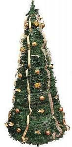 kerstboom Tree-in-a-box GROEN met DECO in GOUD 1.80 cm hoog, Nieuw, Ophalen of Verzenden