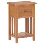 vidaXL Bijzettafel met lade 35x27x55 cm massief eikenhout, Huis en Inrichting, Tafels | Bijzettafels, Verzenden, Nieuw