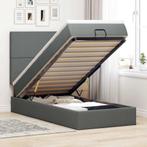 vidaXL Ottoman bed met matras en LEDs 100x200cm stof, Huis en Inrichting, 100 cm, Eenpersoons, Verzenden, Nieuw