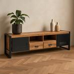 Tv-meubel Mangohout Nola 200 cm, Huis en Inrichting, Kasten | Televisiemeubels, Verzenden, Nieuw, 200 cm of meer, Minder dan 100 cm