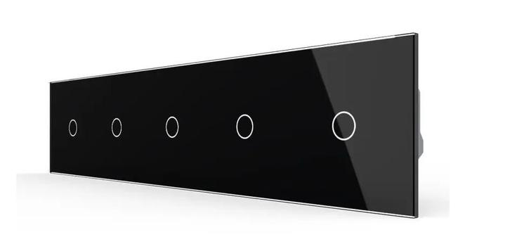 Livolo Touch Schakelaar 5-voudig | Smart Lichtknop | Zwart |, Doe-het-zelf en Verbouw, Elektra en Kabels, Schakelaar, Nieuw, Ophalen of Verzenden