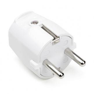 Schuko stekker | Q-link (Randaarde, 16 A, Wit), Doe-het-zelf en Verbouw, Elektra en Kabels, Nieuw, Verzenden