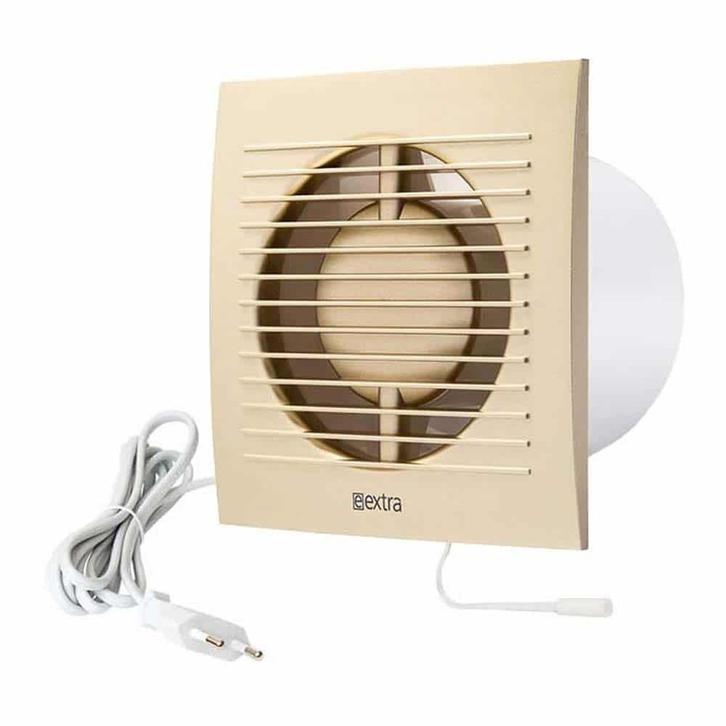 Europlast badkamerventilator 100 mm goud met trekkoord en, Doe-het-zelf en Verbouw, Ventilatie en Afzuiging, Nieuw, Ophalen of Verzenden