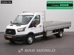 Ford Transit 130pk Dubbellucht 421cm Open Laadbaak Trekhaak, Stof, Gebruikt, Euro 6, Wit