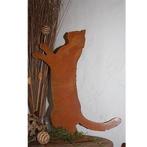 Patina poes Feline | op grondplaat | Metalen figuur voor, Huis en Inrichting, Woonaccessoires | Overige, Verzenden, Nieuw