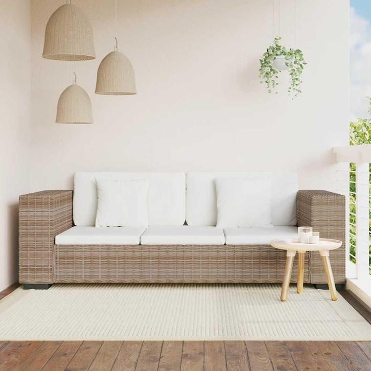 vidaXL 3-zits bankstel set rattan 8-delig, Huis en Inrichting, Banken | Bankstellen, Nieuw, 200 tot 250 cm, Riet of Rotan, Driepersoons