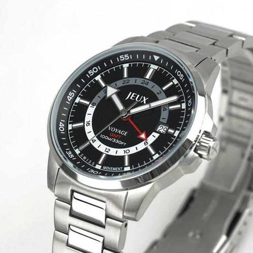 Jeux Horloge - Jeux Voyage GMT – Noir Edition - Zonder, Sieraden, Tassen en Uiterlijk, Horloges | Heren