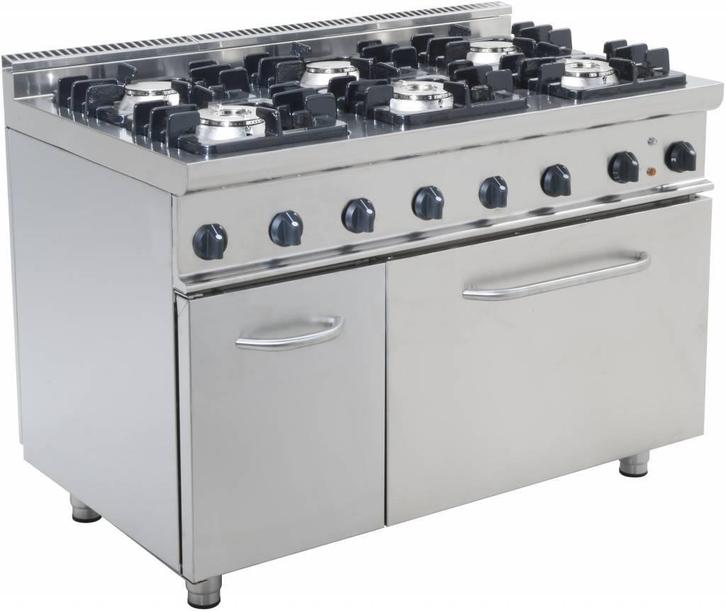 Horeca Gasoven met 6 branders en elektrische oven Saro, Zakelijke goederen, Horeca | Keukenapparatuur, Verzenden