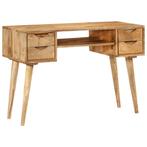 vidaXL Bureau met lades 110x47x76 cm massief mangohout, Verzenden, Nieuw