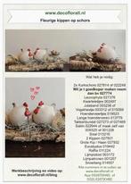 Fleurige kippen op schors, makkelijk paasstuk stel zelf je, Ophalen of Verzenden, Nieuw