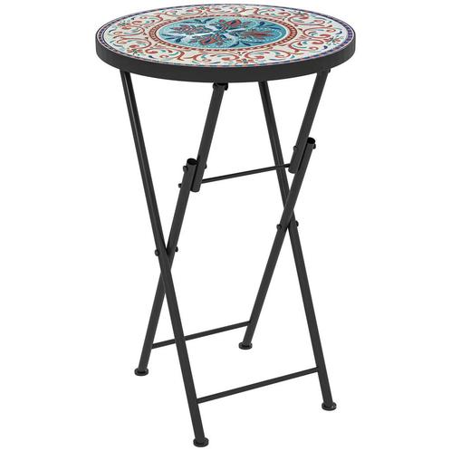 TRUUSK Bijzettafel Inklapbaar Tuintafel Met Mozaïek-Design,, Tuin en Terras, Overige Tuin en Terras, Nieuw, Verzenden