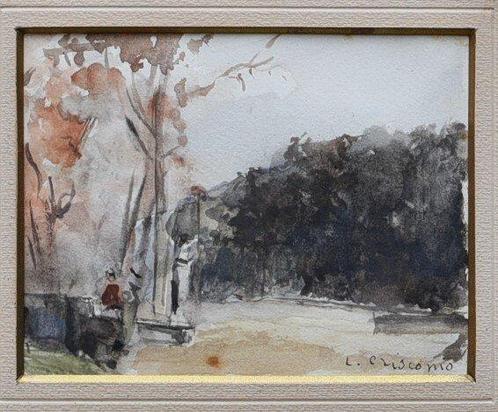 Luigi Crisconio (1893-1946) - Giardino alberato - NO RESERVE, Antiek en Kunst, Kunst | Schilderijen | Klassiek