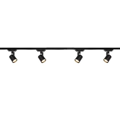 1-fase compleet railsysteem | Zwart | 2 meter, Huis en Inrichting, Lampen | Plafondlampen, Nieuw, Kunststof, Metaal, Ophalen of Verzenden