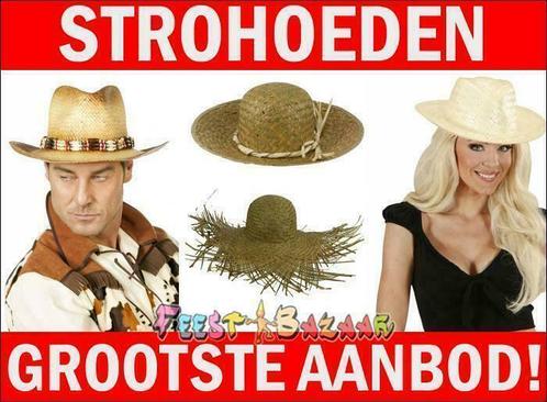 Strohoed Kind Vrouw Man - Enorm aanbod goedkope Strohoeden, Kleding | Dames, Hoeden en Petten, Hoed, Nieuw, Ophalen of Verzenden