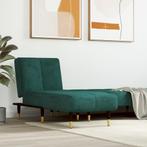 vidaXL Chaise longue fluweel donkergroen, Verzenden, Nieuw