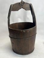 Emmer - Smeedijzer - houten waterputemmer, Antiek en Kunst