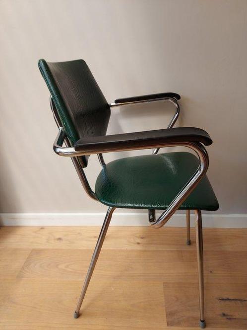 Stoel - Bakeliet, Chroom, Metaal, Synthetisch leder - jaren, Antiek en Kunst, Kunst | Designobjecten